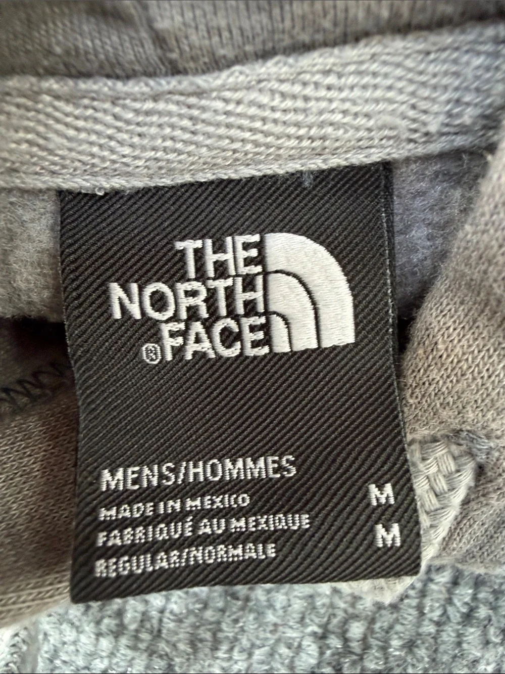 The North Face Gray Hooded Pullover with Pink Logo Patch